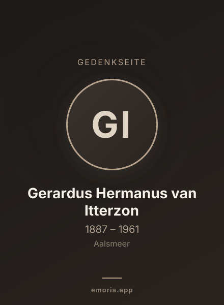 Gedenkportrait von Gerardus Hermanus van Itterzon