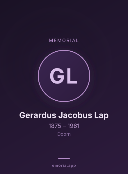 Memorial portrait of Gerardus Jacobus Lap