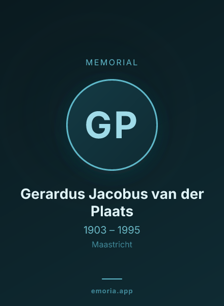 Memorial portrait of Gerardus Jacobus van der Plaats