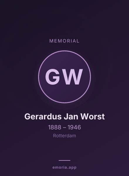 Memorial portrait of Gerardus Jan Worst