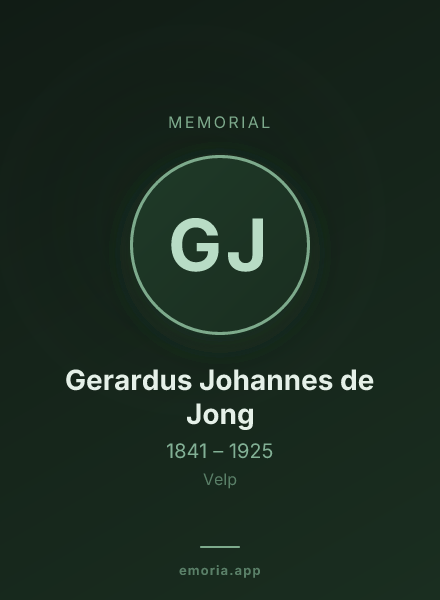 Memorial portrait of Gerardus Johannes de Jong