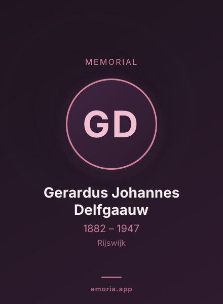 Memorial portrait of Gerardus Johannes Delfgaauw