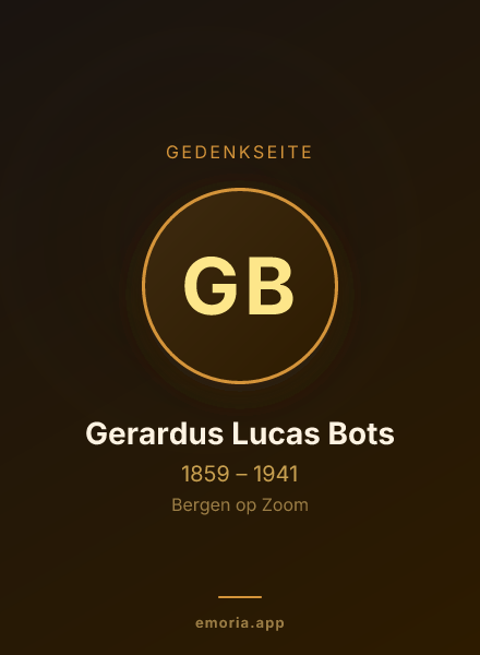 Gedenkportrait von Gerardus Lucas Bots