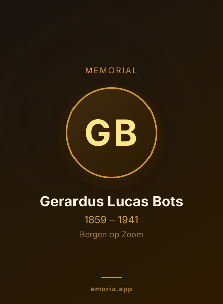 Memorial portrait of Gerardus Lucas Bots