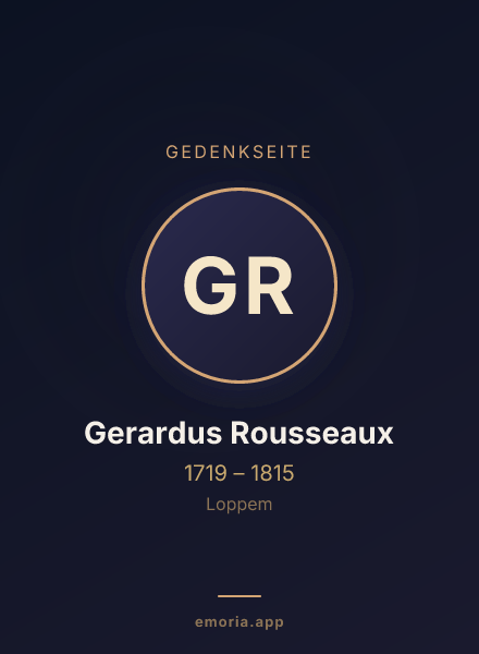 Gedenkportrait von Gerardus Rousseaux
