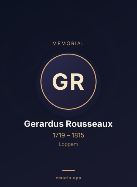 Memorial portrait of Gerardus Rousseaux