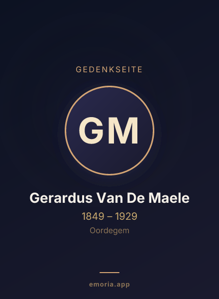Gedenkportrait von Gerardus Van De Maele