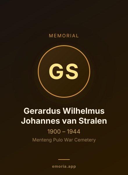 Memorial portrait of Gerardus Wilhelmus Johannes van Stralen