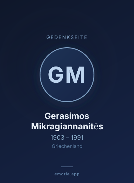 Gedenkportrait von Gerasimos Mikragiannanitēs