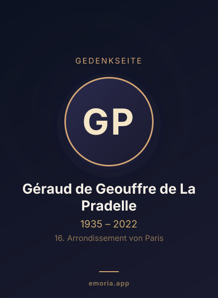 Gedenkportrait von Géraud de Geouffre de La Pradelle