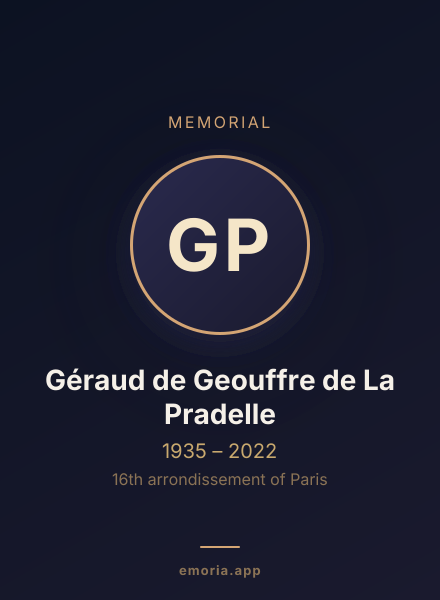 Memorial portrait of Géraud de Geouffre de La Pradelle