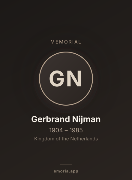 Memorial portrait of Gerbrand Nijman
