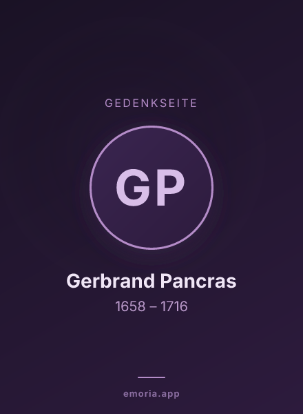 Gedenkportrait von Gerbrand Pancras