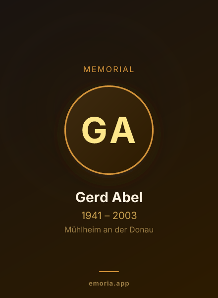 Memorial portrait of Gerd Abel