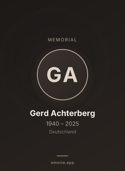 Memorial portrait of Gerd Achterberg