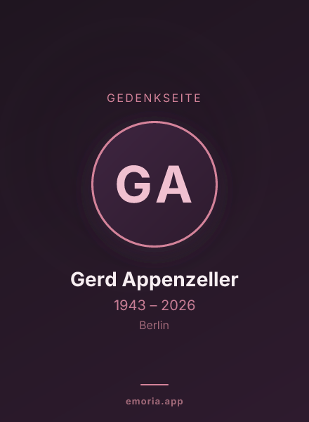Gedenkportrait von Gerd Appenzeller