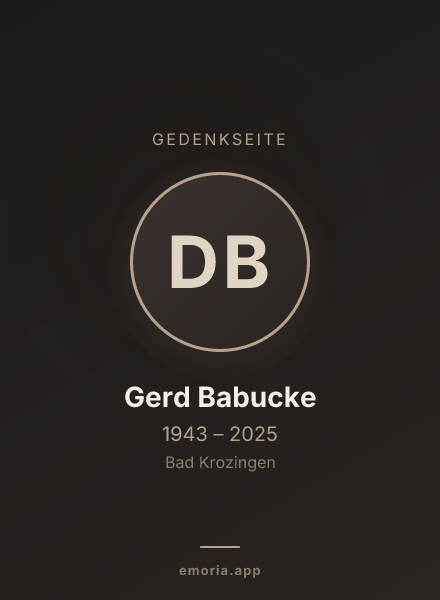 Gedenkportrait von Dr. Gerd Babucke