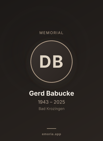 Memorial portrait of Dr. Gerd Babucke