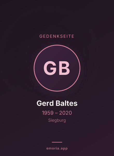 Gedenkportrait von Gerd Baltes