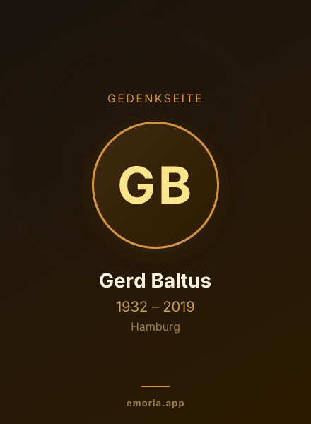 Gedenkportrait von Gerd Baltus