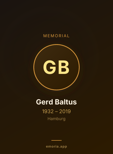 Memorial portrait of Gerd Baltus