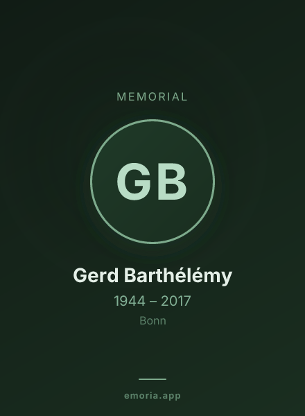 Memorial portrait of Gerd Barthélémy