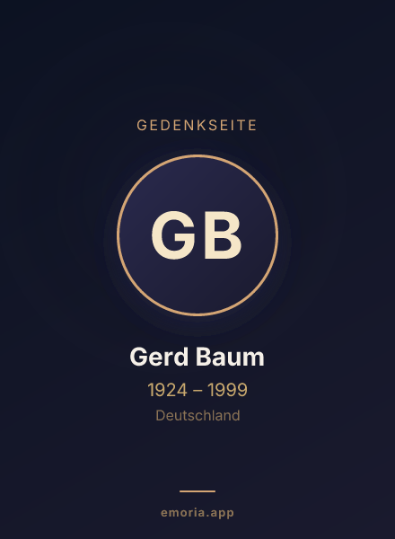 Gedenkportrait von Gerd Baum