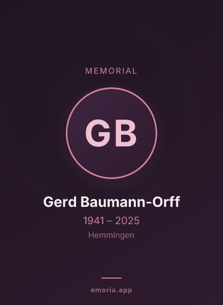 Memorial portrait of Gerd Baumann-Orff