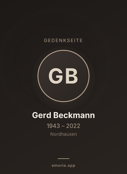Gedenkportrait von Gerd Beckmann