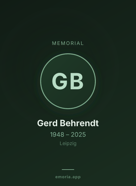 Memorial portrait of Gerd Behrendt