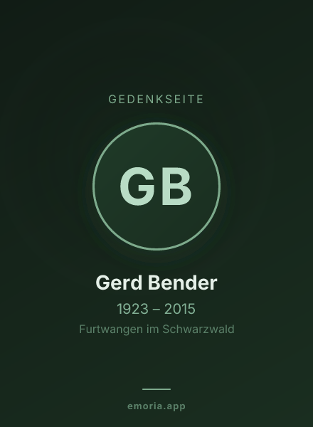 Gedenkportrait von Gerd Bender