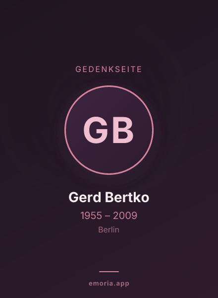 Gedenkportrait von Gerd Bertko