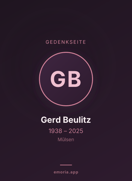 Gedenkportrait von Gerd Beulitz