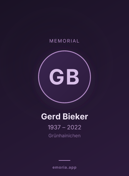Memorial portrait of Gerd Bieker