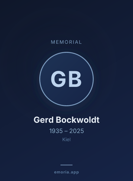 Memorial portrait of Gerd Bockwoldt