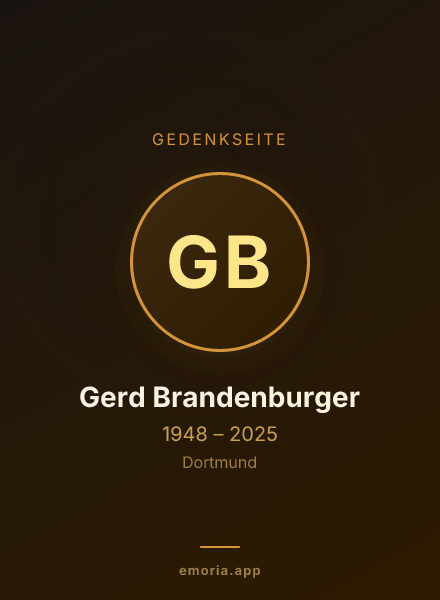 Gedenkportrait von Gerd Brandenburger