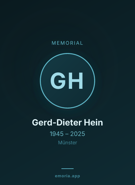 Memorial portrait of Gerd-Dieter Hein