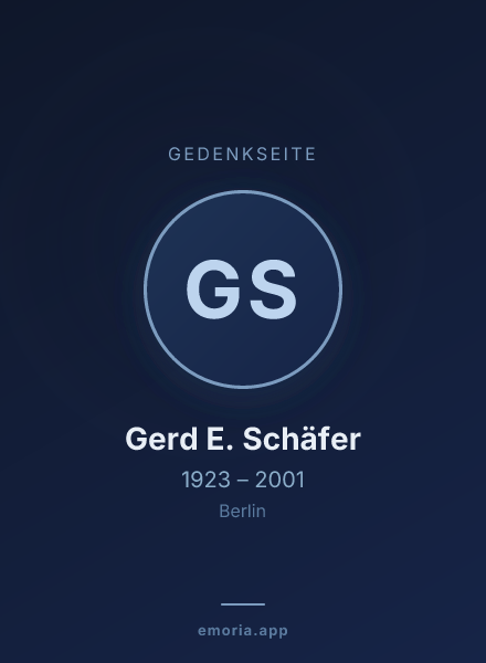 Gedenkportrait von Gerd E. Schäfer