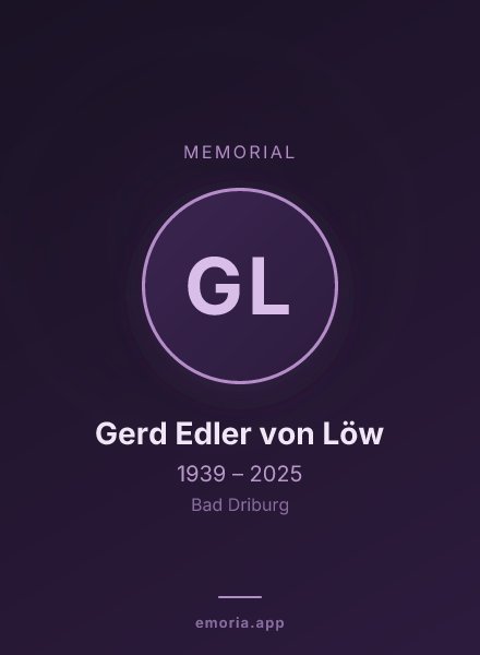 Memorial portrait of Gerd Edler von Löw