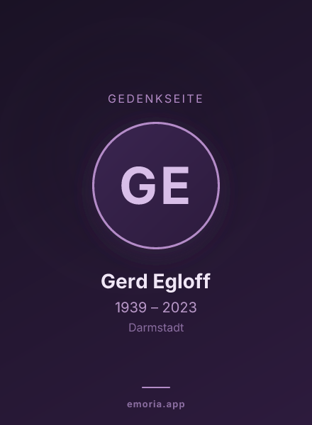Gedenkportrait von Gerd Egloff