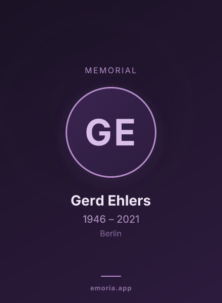 Memorial portrait of Gerd Ehlers