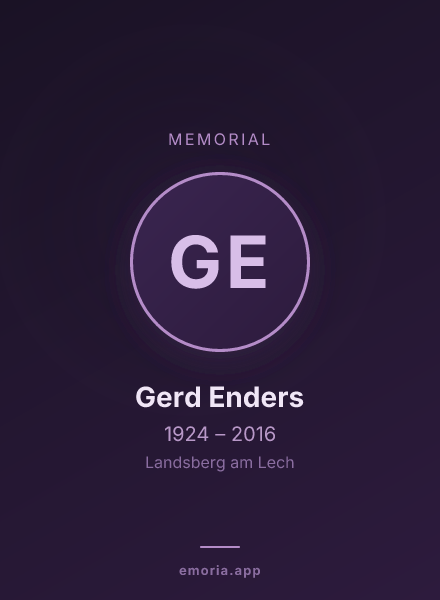 Memorial portrait of Gerd Enders