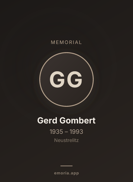 Memorial portrait of Gerd Gombert