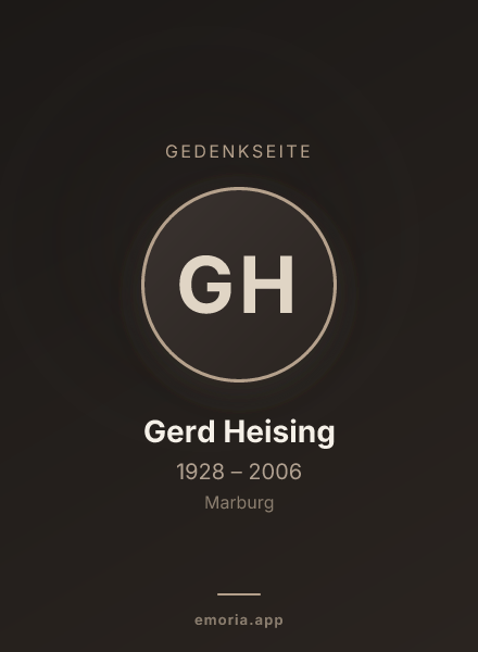 Gedenkportrait von Gerd Heising