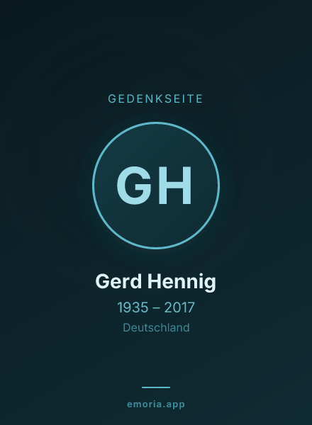 Gedenkportrait von Gerd Hennig