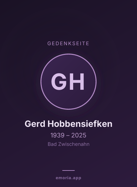 Gedenkportrait von Gerd Hobbensiefken