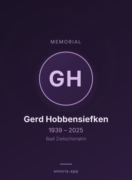 Memorial portrait of Gerd Hobbensiefken