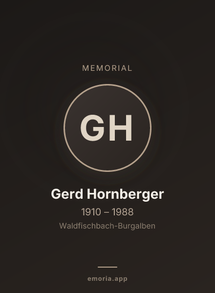 Memorial portrait of Gerd Hornberger