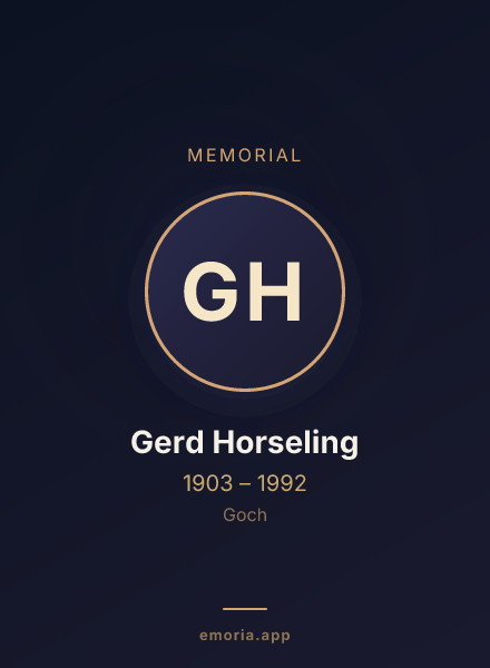 Memorial portrait of Gerd Horseling
