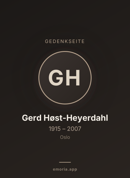 Gedenkportrait von Gerd Høst-Heyerdahl